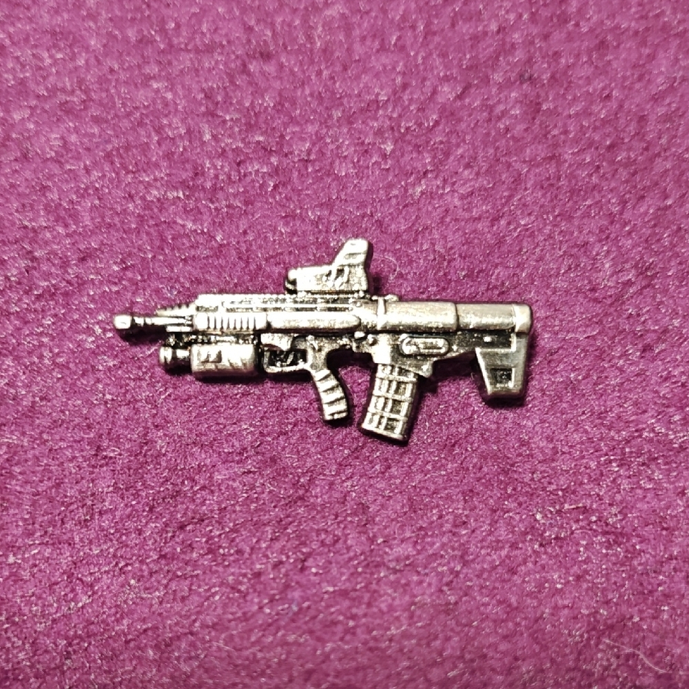 Silver AK-57 Gun Lapel Pin